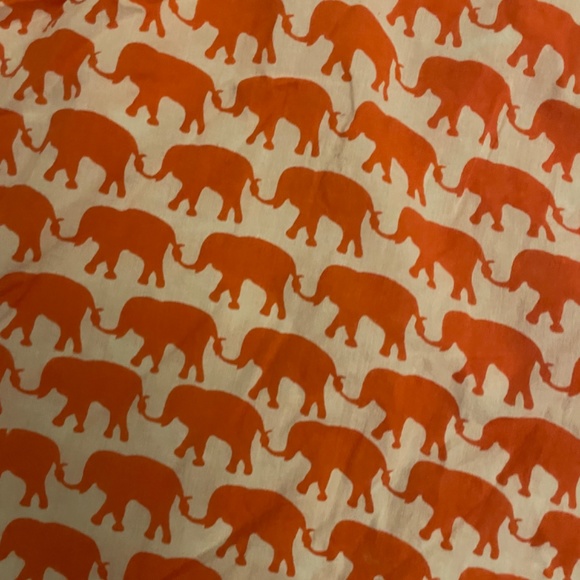 C. Orrico Preppy Girl Top Orange White Elephant Size Large - Picture 3 of 4